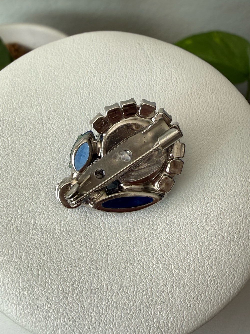 Vintage Juliana D&E Margarita Blue Crystal Rivoli Rhinestone Brooch Silvertone - Picture 5 of 15